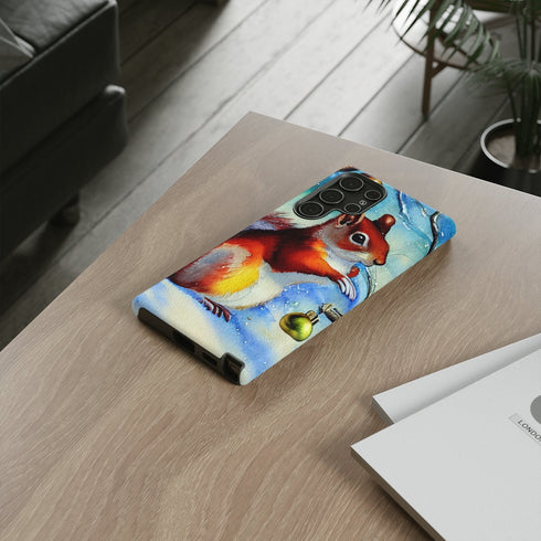 A Squirrel Decorates the Forest for Christmas - Impact Resistant Phone Case